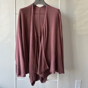 Lululemon Cashlu Knit Textured Wrap Open Cardigan Sweater M/L Pink Chai W/O Tag